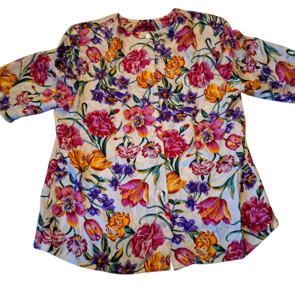 Vtg Silk Blouse Size 12 Constance Saunders Richard Warren Frankie Welch